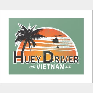 Huey Driver Vietnam (distressed) Posters and Art